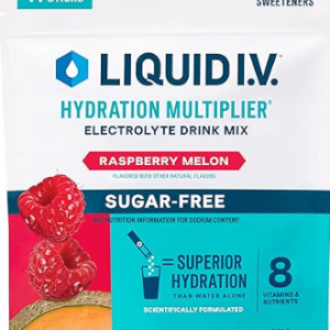 Liquid I.V.® Hydration Multiplier® in a delicious Sugar-Free Raspberry Melon flavor.